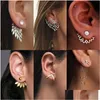 Stud Nieuwe Trendy Pearl -oorbellen Angel Wings Feather Form Earring For Girls Boheemse jewelse geschenken drop levering sieraden Dhveb