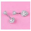 Navel & Bell Button Rings Y 316L Surgical Steel Women Double Gem Belly Bar Ring Body Piercing Bars Jewelry Drop Delivery Dhzbr