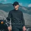 Camiscedores masculinos Yingjuelun Sweater de malha em relevo personalizado para o outono juvenil e a tendência de inverno, cor sólida de pescoço alto quente