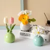 Vases Mini Ceramics Vase Flower Pot Plant Hydroponic Art Table Crafts Bottle Artificial