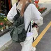 Sac à dos ctrllock preppy style arc noué les femmes à lacets contraste de couleur schoolbag technwear