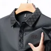4 colori!Maglietta a maniche lunghe di primavera a maniche lunghe Middle Youth Fashion Casual Polo Collar Tshirt Top 240409