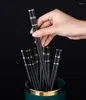 Eetstokjes 5 paren Chinese Japanse sushi -sticks Koreaanse herbruikbare legering Chop Kitchen serviesgereedschap onderdelen