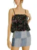 Tanks de mujer Donne Estate Mini Sling Gilet Nero Senza Maniche Halter Basso Taglio Paillettes Canotta Top M