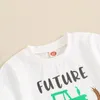 Zestawy odzieży maluch dziecięcy chłopiec letnie ubrania Little Farm z krótkim rękawem T-shirt Ciągnik Jogger Shorts 2PC