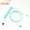 Cables Angitu Handmake Custom Coiled USB C Cable For Mechanical Keyboard With Colored GX16 Aviator