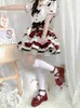 Dress Shoes Punk Black Red Gothic Lolita Shoe Thick Bottom Cosplay Anime Wedge Chunky Heels Cross Buckle Bowknot Fish Pendant Goth