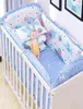 6pcsset Blue Universe Design Crib Bedding Set Cotton Toddler Baby Bed Linens Include Baby Cot Bumpers Bed Sheet Pillowcase AA22038056742