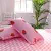 Ensembles de literie lanlika rose fraise set lin lin nordique nordique litspread couvercle couverture décor de la maison textiles doubles