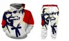 NOWOŚĆ MENWOMENS KFC Pułkownik Funny 3D Print TrackSuits Crewneck Hip Hop Bluza i spodnie 2 szt. Zestaw Bluzy 2807001