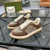 2024 Screener Sneakers Designer schoenen Gussie voor dames kristal dames trainer sneaker topmerk gestreepte mode retro vuil lederen heren hoge kwaliteit