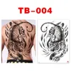 Stora tillfälliga tatueringar klistermärken män lejon kung orm kinesiska draken ganesha tiger kvinna mänsklig kropp vattentät falsk tatuering konst 240408