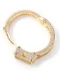 Męskie punkowe kajdanki Boguła lodowana złota bransoletka Vintage moda Hip Hop Bracelets Jewelry6589323