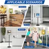 Suporte de sinal de placas externas ajustável para exibição - suporte de sinalização do piso de 8,5x11 polegadas com base para eventos de varejo comercial - Vista horizontal vertical exibida