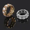 Jóias de designer de luxo Rings Bling Diamond Bandas de casamento Hip Hop Jewlery Iced Out Ring Ring Gold Silver Fashion Novo Anillo PA4309167