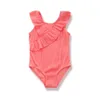 Couleur de fruit Matériau spécial enfants Girls Knwaies Sweet One Piece Summer Summer Enfant Beachwear Teen Girls Bathing Fssue 145 240412