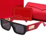 Lunettes de soleil rectangulaires Cadre Designer Womens Shades Red Black Symbol Eyeglass Man Fashion Seaside UV400 Show Glamour Valentine GIF2396303