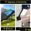 Solar Wall Light Outdoor Lights Cob Led Sensor Street Lamp With Remote Control 3 Mode Waterproof Motion Security Lighting Super Brigh Dh06S