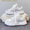 Casual Shoes Dissolved Bottom White Women Fashion Student Flat Running Board Chunky