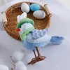 Decoración de fiestas Conejos de Pascua figurado s estatua de pie pájaros brillantes tablero de pájaros decoraciones de primavera para aves para