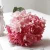 Fleurs décoratives Hortensia Hortensia Bouquet Fausses plantes rose bleu violet pour décoration intérieure DIY Craft de mariage