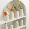 Vases 1PC White Ceramics Vase Nordic Style Flower Handicrafts Desk Decoration Artificial Dried Flowers Inserts Home Decor