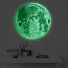 Creative Home PVC Luminous Moon Wall Stickers Childrens Room Green Blue Light 240410