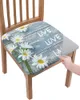 Stol täcker Daisy Flower Wood Texture Elasticity Cover Office Computer Seat Protector Case Home Kitchen Matsalslippdäcken