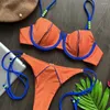 Swimwear féminin 2pcs / Set Girls attrayant Slim Fit Bikini Set Push-Up Bra Briefes Low Brief