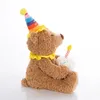 37 cm söt Bear Electric Plush Doll Birthday Hat Teddy Sing Interactive Game Home Decor Kid Gift Baby Tidig Education Toys 240401