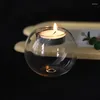 Portabandini trasparente supporto di vetro trasparente rotondo a candeliera a candelatura da tavolo da matrimonio natalizio ornamenti per la festa del banchetto casa