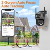 Caméras IP CAMERIE IP 6K 9MP HD WiFi Outdoor Camera 8x Zoom Three Lens Double Screen Home Security PTZ CAME 6MP VIDEO VIDEO ICSEE 24413