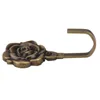 Płytki dekoracyjne 2PCS Metal Rose Flower Curtain Til Back Tilback Hooks Hooks Decor