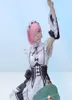 RAMREM COSPLAY Kostuums Rezero Kara Hajimeru Isekai Seikatsu Lolita Rok voor vrouw Blue Pink Wig Costume Maid Servant Dress ANIM1554735