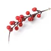 Fleurs décoratives 1/10 pcs Red Christmas Berry Artificial Flower Family Couronne de décoration Décorations de cadeaux