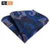 Pescoço amarra o terno da moda Men Paisley Tie Pattern Pocket Square Handkerchief Hankies de seda para entrega de gotas Acessórios de moda OT3R1