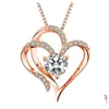Naszyjniki wiszące podwójne serce Naszyjnik Wykwintny list diamentowy dziewczyny 12 -miesięczne romantyczna biżuteria