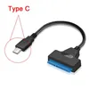 Câble SATA à USB 3.0 / 2.0 jusqu'à 6 Gbit / Gbit / s pour 2,5 pouces Drive du disque dur externe SSD SATA 3 22 broches USB 3.0 au cordon SATA III