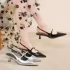 Scarpe eleganti 2024 Donna di alta qualità Filla puntata punta di punta Slingback tacchi da donna eleganti