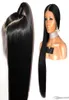 Koronkowa peruka przednia 250 gęstość prosta 360 czołowych koronkowych ludzkich włosów peruki Brazylijskie Remy Pre wyrzucone dla czarnych kobiet 5056221