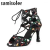 Chaussures de danse Samisoler 2024 Latin Woman Balroom Sroinon Latce