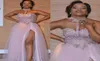 Robes de bal licou violet avec dentelle appliquée côté corsé sans manches africain robes de soirée vestidos bon marché femme d'honneur Bridesmaid7918307