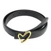Belts Heart Shaped Belt Fashionable And Trendy Solid Color High-quality PU Metal Buckle Casual Dress Jeans Wild