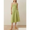 Basic Casual Dresses Womens Sling Robes Solid Color Strapless Backless Zipper High Waist Summer Y Sleeveless Midi Dress Drop Delivery Dhgcq