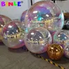 Iridescent Poly Giant Inflatable Mirror Balls Inflatable Mirror Sphere Metallic Balloon For Party Wedding Stage Decoration 240403