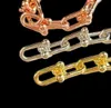 Bracelet de créateur de marque vintage Copper 18 carats bracelet plaqué à or avec une chaîne de boucle en cristal pour femmes bijoux25176793637
