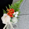 Fleurs décoratives Mariage Boutonniere Romantic Bridegroom Artificial Flower Corsage