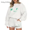 White Hoodie Designer Tracksuit Shorts Langarm zwei 2 -teilige Frauen Coture Pullover Kapuze Casual Sweatshirt 453 359