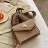 Sac Modèle en peluche Crocodile Tote 2024 hiver de haute qualité PU Leather pour femmes Messenger épaule vintage