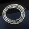 Feiner Schmuck Großhandel 925 Sterling Silber Zirkon VVS Moissanite Diamond Classic 4mm 24 -Zoll -Tenniskette Halskette für Männer Frauen